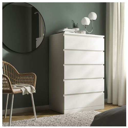 VARDE Комод с 5 ящиками, белый, 80x40х123 см VARDE Комод с 5 ящиками, белый, 80x40х123 см