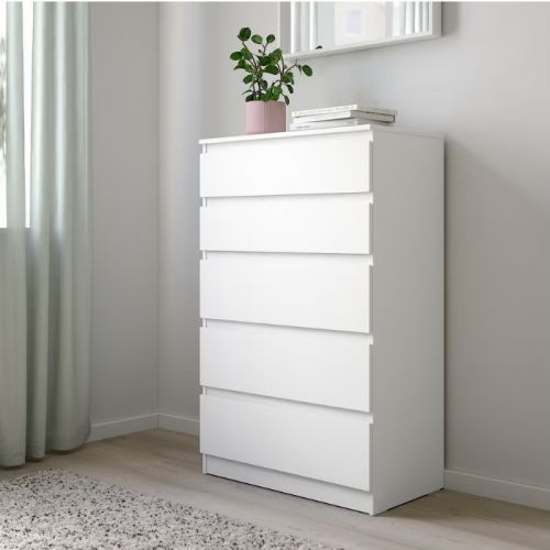 KULLEN Комод с 5 ящиками, белый, 65x112 см KULLEN Комод с 5 ящиками, белый, 65x112 см