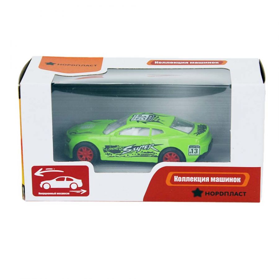 Автомобиль гоночный НОРДПЛАСТ,  инерционный, 1/64, металл, в ассортименте