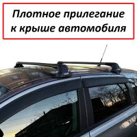 Багажник на крышу Ниссан Кашкай 2007-2013, без рейлингов (Nissan Qashqai J10), Lux City, черные дуги