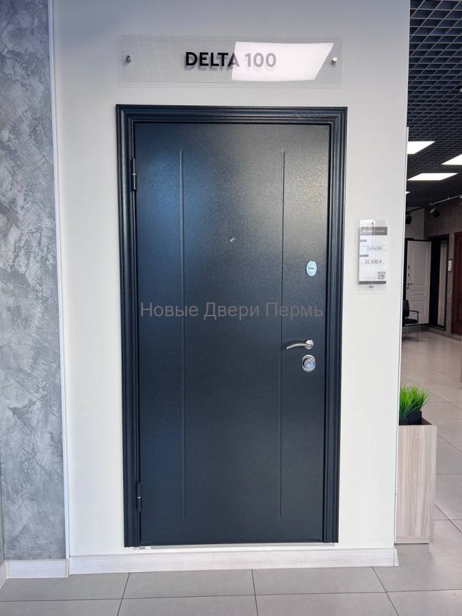 DELTA 100 Темно-серый букле графит, VDM-2, ПВХ Бетон известковый входная дверь