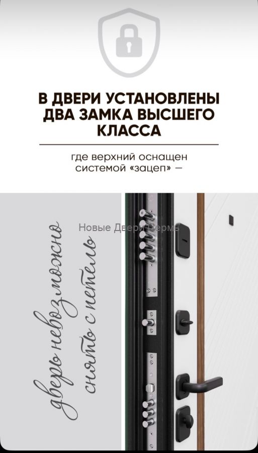 SUPER OMEGA PRO PP ПВХ Черная шагрень / ПВХ Бьянко входная дверь