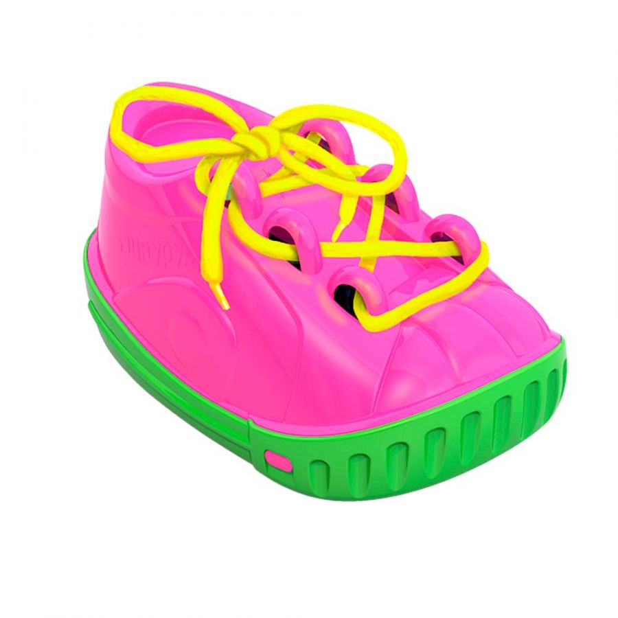 Дидактическая игрушка "Ботинок-шнуровка" (в сетке)