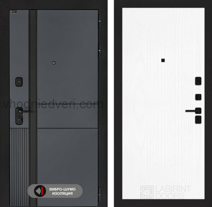 Входная дверь Лабиринт EVOLAB - 07 Белое дерево