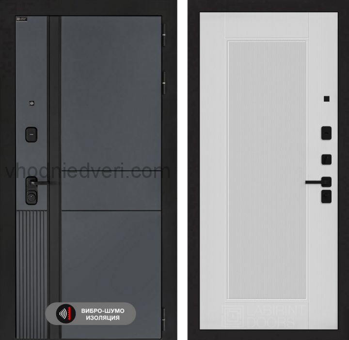 Входная дверь Лабиринт EVOLAB - 30 Белый софт рельеф