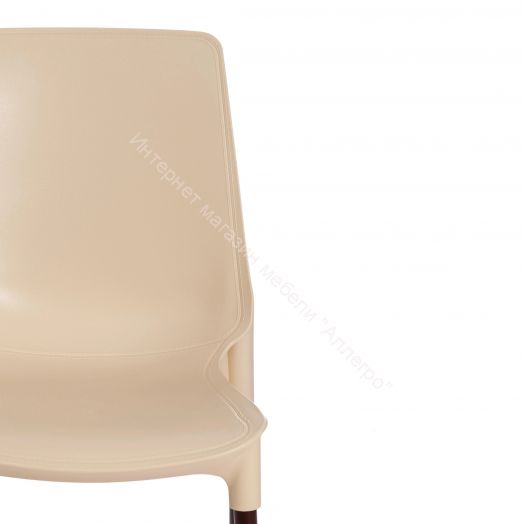 Стул GENIUS (mod 75) металл/пластик, бежевый/коричневые ножки