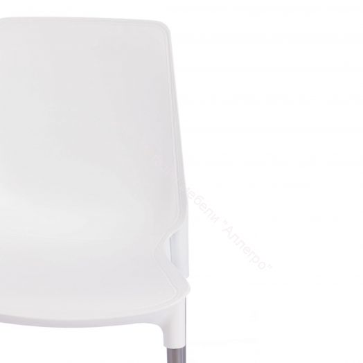 Стул GENIUS (mod 75) металл/пластик, белый/ножки хром