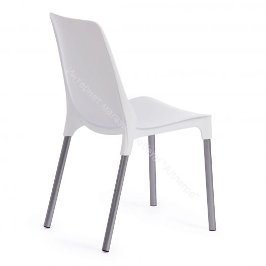 Стул GENIUS (mod 75) металл/пластик, белый/ножки хром