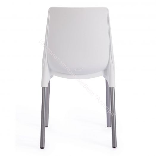 Стул GENIUS (mod 75) металл/пластик, белый/ножки хром