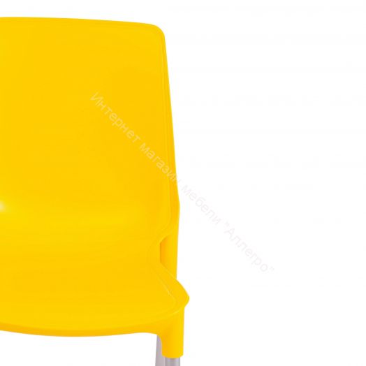 Стул GENIUS (mod 75) металл/пластик, желтый/ножки хром