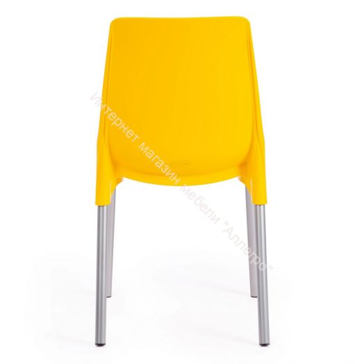 Стул GENIUS (mod 75) металл/пластик, желтый/ножки хром