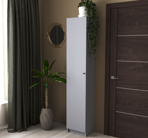 VARMA STAND DOOR Стеллаж с дверью, серый, 39х198 см