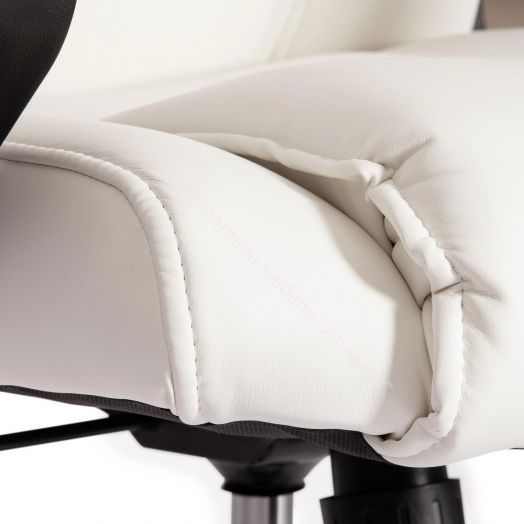 Кресло BERGAMO (хром) (22) кож/зам, белый, 36-01