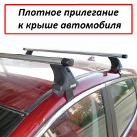 Багажник на крышу Nissan Qashqai 2013-..., Атлант, аэродинамические дуги Эконом, опора Е