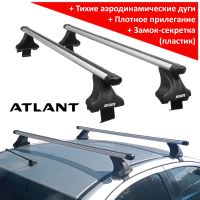 Багажник на крышу Kia Cerato BD 2018-..., Атлант, аэродинамические дуги Эконом, опора Е