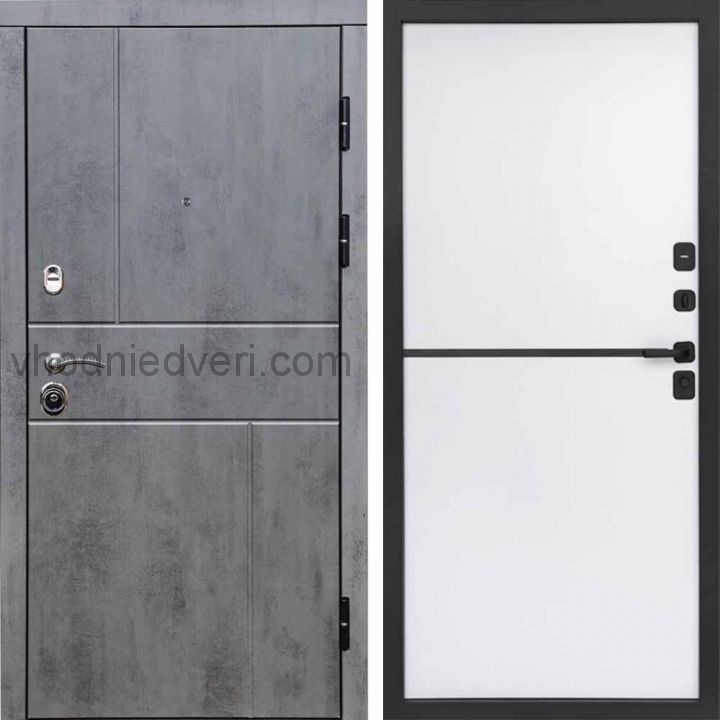Входная дверь Termo-door Вертикаль Бетон - Нео White