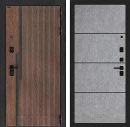 Входная дверь Лабиринт KARMINA 25 Бетон светлый (черная вставка)