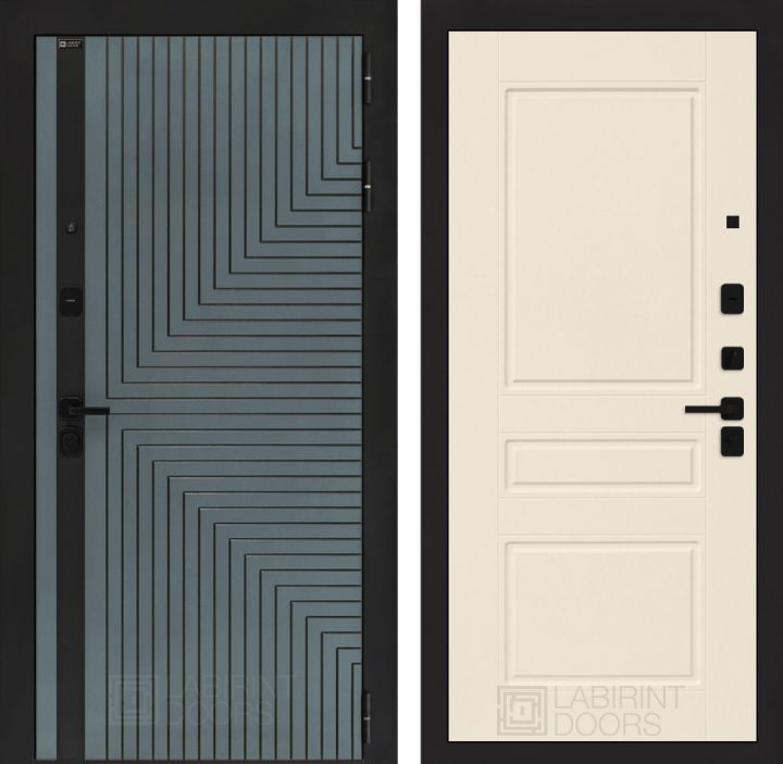 Входная дверь Лабиринт CREDOR 03 Крем софт