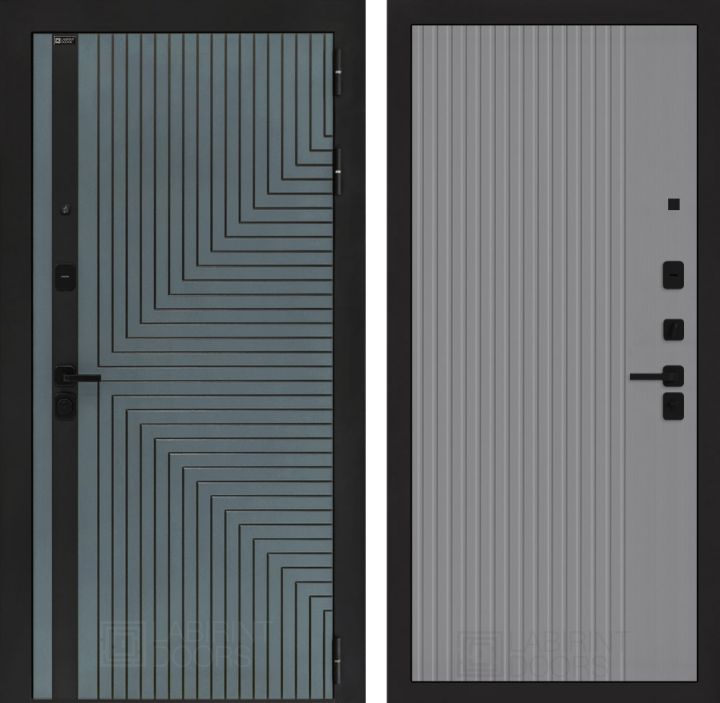 Входная дверь Лабиринт CREDOR 29 Серый софт рельеф