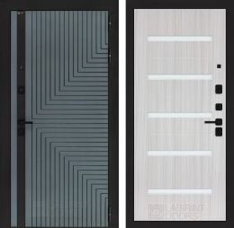 Входная дверь Лабиринт CREDOR 01 Сандал белый, стекло белое