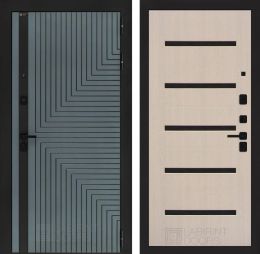 Входная дверь Лабиринт CREDOR 01 Беленый дуб, стекло черное