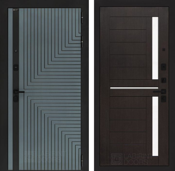 Входная дверь Лабиринт CREDOR 02 Венге , стекло белое