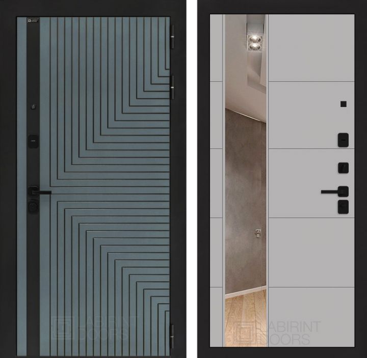 Входная дверь Лабиринт CREDOR с зеркалом 19 Грей софт