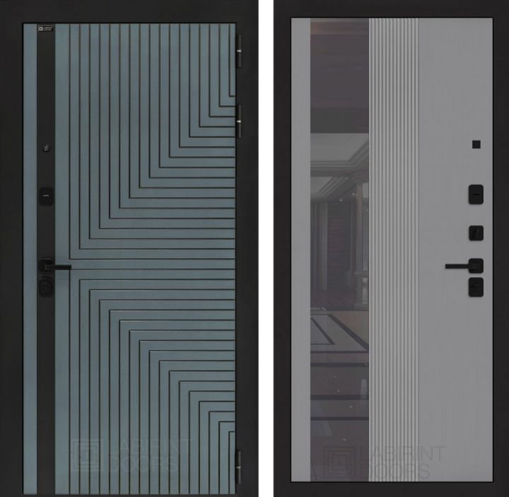 Входная дверь Лабиринт CREDOR 32 Серый софт рельеф