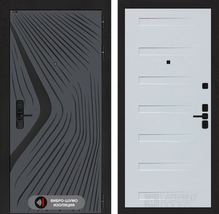 Дверь входная Лабиринт LEOLAB 14 Дуб кантри белый горизонтальный