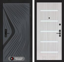 Дверь входная Лабиринт LEOLAB 01 Сандал белый стекло белое