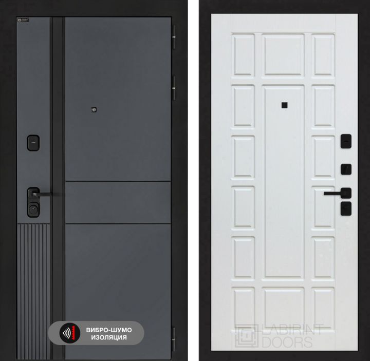 Дверь входная Лабиринт EVOLAB 12 Белое дерево