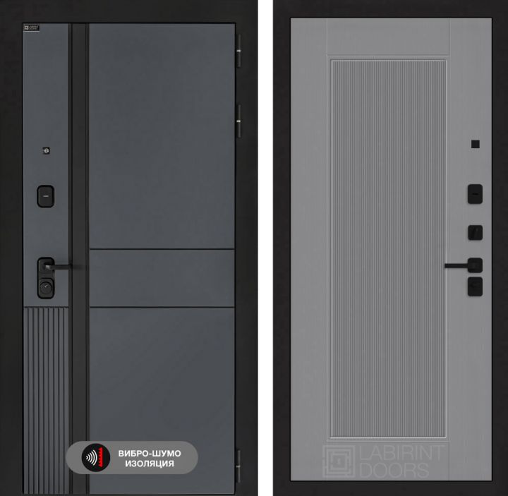 Дверь входная Лабиринт EVOLAB 30 Серый софт рельеф