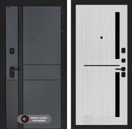 Дверь входная Лабиринт EVOLAB 02 Сандал белый стекло черное