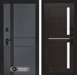 Дверь входная Лабиринт EVOLAB 02 Венге, стекло белое