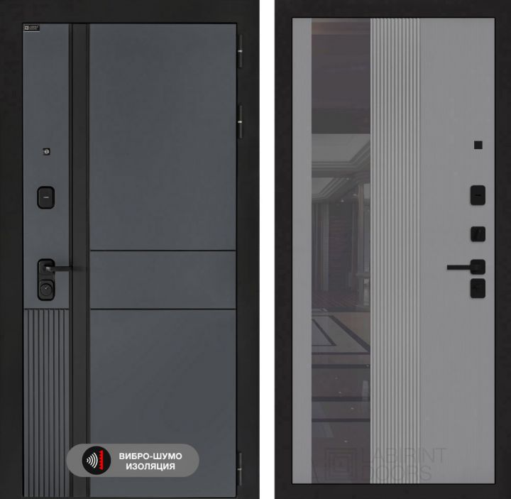 Дверь входная Лабиринт EVOLAB 32 Серый софт рельеф