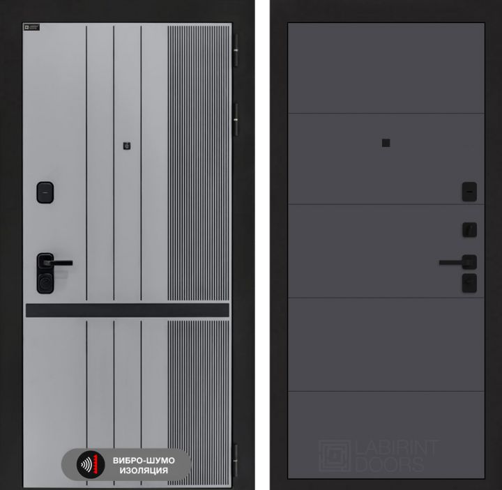 Дверь входная Лабиринт SKYLAB 13 Графит софт