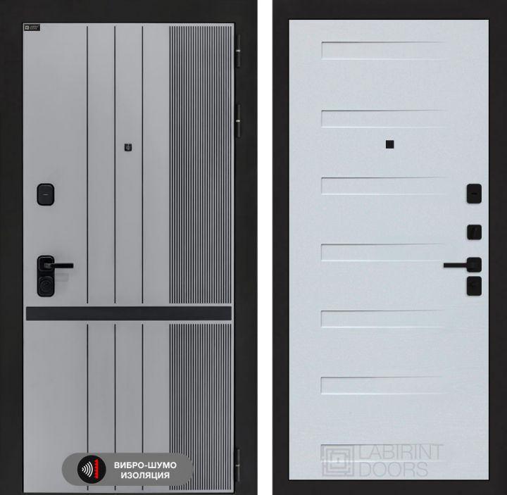 Дверь входная Лабиринт SKYLAB 14 Дуб кантри белый горизонтальный