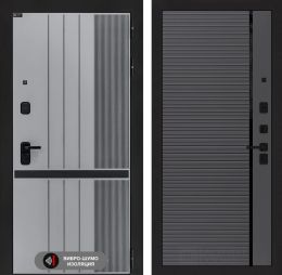 Дверь входная Лабиринт SKYLAB 22 Графит софт черная вставка