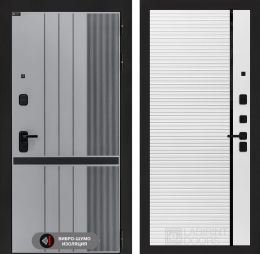 Дверь входная Лабиринт SKYLAB 22 Белый софт черная вставка