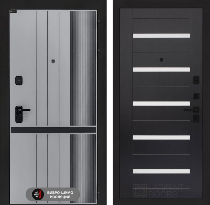 Дверь входная Лабиринт SKYLAB 01 Венге, стекло белое