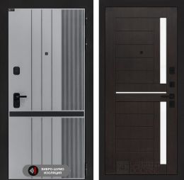 Дверь входная Лабиринт SKYLAB 02 Венге, стекло белое