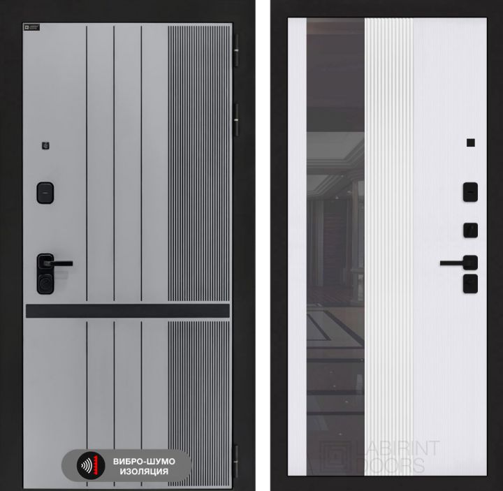 Дверь Входная Лабиринт SKYLAB 32 Белый софт рельеф