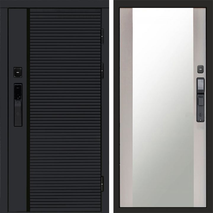 Входная дверь Termo-door BLACK LINE с электронным замком Зеркало лиственница