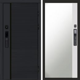 Входная дверь Termo-door BLACK LINE с электронным замком Широкое Зеркало Фацет Белый Софт