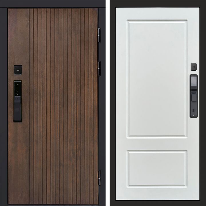 Входная дверь Termo-door ТВИСТ УЛЬТРА с электронным замком Марсель Белый Софт