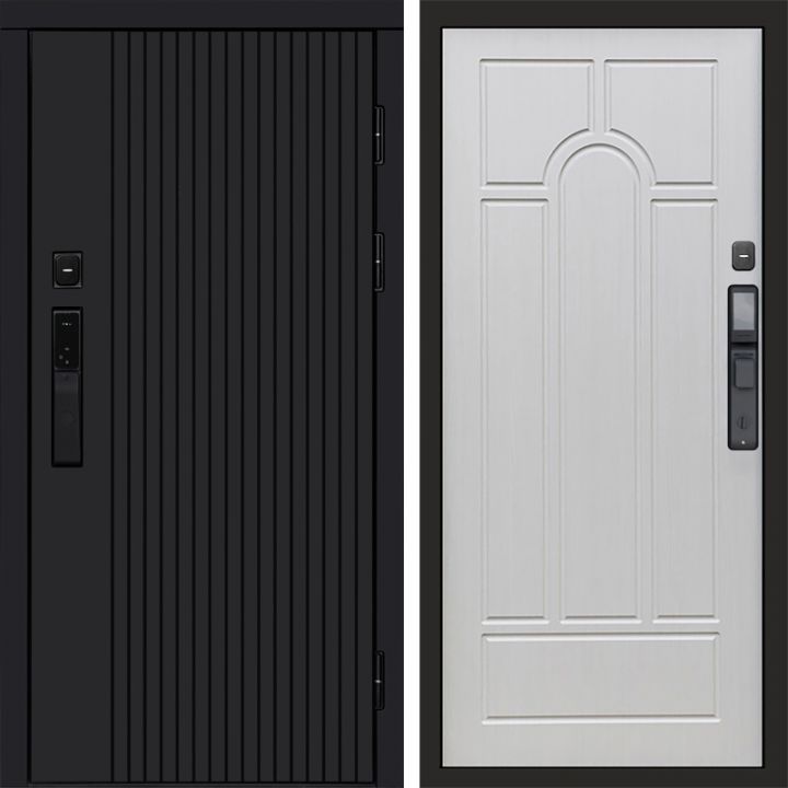 Входная дверь Termo-door ТВИСТ BLACK с электрозамком Арка лиственница