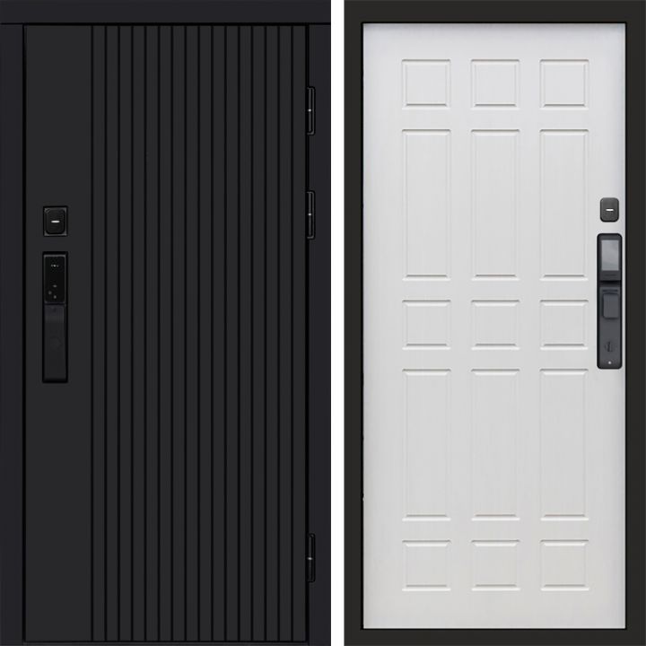 Входная дверь Termo-door ТВИСТ BLACK с электрозамком Спарта лиственница
