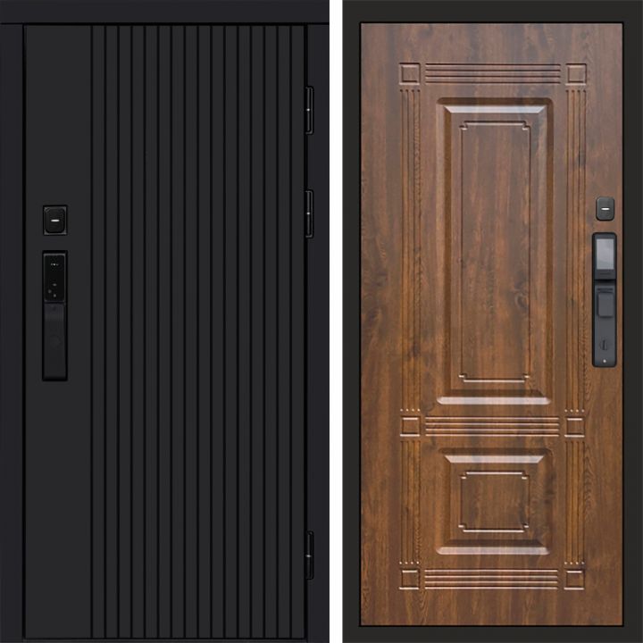 Входная дверь Termo-door ТВИСТ BLACK с электрозамком Мадрид Дуб