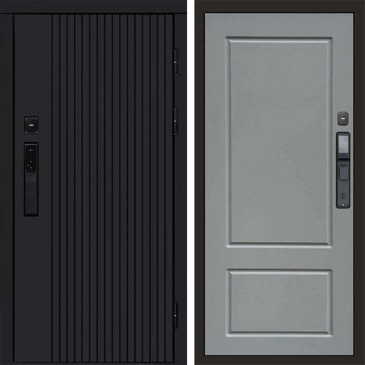 Входная дверь Termo-door ТВИСТ BLACK с электрозамком Марсель Грей Софт