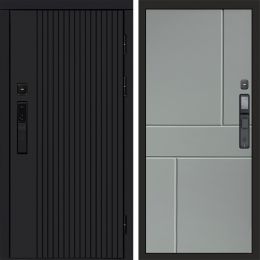 Входная дверь Termo-door ТВИСТ BLACK с электронным замком Горизонт Грей Софт